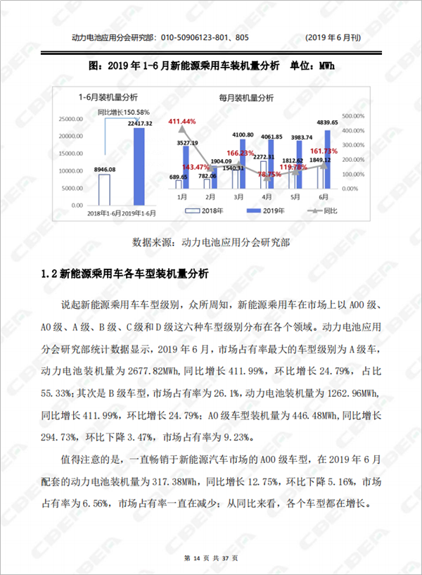 2019中國(guó)新能源車用動(dòng)力電池市場(chǎng)分析月報(bào)——乘用車(6月刊)