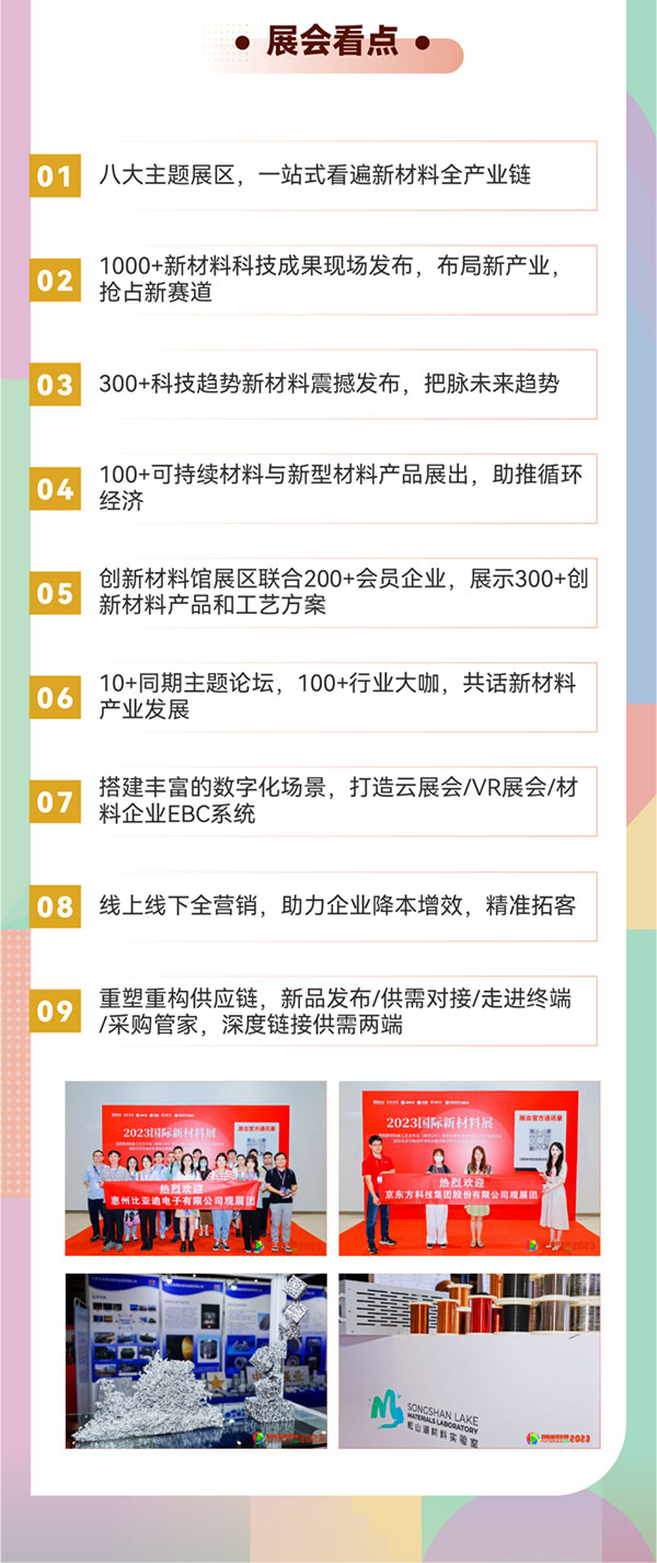 重磅來襲!2023第二屆國際新材料展丨8大展區|10+主題論壇丨1000+參展參會企業丨1000+品牌終端