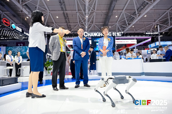 圖為電源行業(yè)協(xié)會(huì)領(lǐng)導(dǎo)和協(xié)會(huì)理事會(huì)部分成員代表參觀(guān)CIBF2025